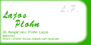 lajos plohn business card